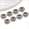 Stainless steel spacer beads through hole flat round stopper beads DIY jewelry making accessories - 10x10x4.5mm (Hole 3mm) / Steel