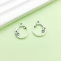 Antiek zilver holle ster en maan metalen hangers voor DIY armband ketting sieraden. - Ster Maan Hol(9064)