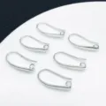 Silberne Sicherheitsnadel Form Ohrhaken DIY Schmuck Zubehör Komponente für stylische Ohrringe. - Ohrringhaken mit Pin-Schale (T391)