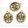 Antique gold snowflake charms pendants for DIY jewelry making, bracelets and earrings. - Antique Gold Christmas Snowflake