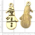 Antique gold Christmas snowman charms metal DIY jewelry pendants for earrings bracelets - Antique Gold Christmas Snowman
