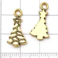 Antique gold Christmas tree charms DIY jewelry pendant for bracelet earrings making accessories. - Antique Gold Christmas Tree
