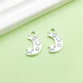 Zilverkleurige legering maan en ster bedels DIY sieraden accessoires variant 2 stuks - Maan Ster(10949)
