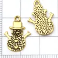 Antique gold Christmas snowman metal charms pendants for DIY handmade jewelry making and accessories - Antique Gold Christmas Snowman