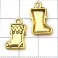Antique gold Christmas boot charms pendant for DIY jewelry making bracelets earrings - Antique Gold Christmas Stocking
