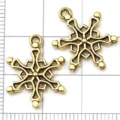 Antique gold snowflake metal charm pendants for DIY jewelry making earrings bracelets - Antique Gold Christmas Snowflake