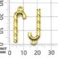 Antique gold Christmas candy cane metal charms pendant DIY jewelry making accessories - Antique Gold Christmas Candy Cane