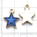 Pendentif étoile en alliage bleu foncé accessoire de bijoux DIY pour fabrication de bracelet - Étoile Bleue (9960) / 1 Pièce (13x15mm)