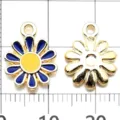 Pendentif en métal fleur émaillé DIY bracelet collier accessoires de bijoux 20 pcs - Petite Marguerite Bleue(11069)