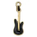 Schwarz-goldener Emaille Gitarren Anhänger Charm für DIY Schmuckherstellung, legierter Musikschmuck. - Gitarre / 1 Stück (27x9mm) / Schwarz