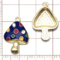 Breloques champignons émaillés bleus pendentifs bijoux DIY accessoires lot de 20 - Champignon Bleu Points Colorés(18989)