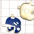 Pendentif en alliage émaillé bleu foncé en forme de casque de baseball pour créations bijoux DIY - Casquette de Baseball Bleue (19636)