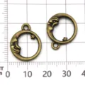 Antiek brons halve maan gezicht bedel hanger DIY sieraden accessoire voor armband. - Maan & Ster / 1 Stuk (16x19mm)