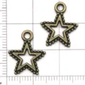 Antiek brons ster bedel DIY sieraden hanger accessoire voor armband ketting maken - Pentagram / 1 Stuk/Verpakking (15x17mm)