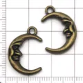 Vintage antiek brons maan gezicht hanger diy handgemaakte ketting armband sieraden maken - Maan / 1 Stuk/Verpakking (15x22mm)