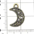 Antiek brons halve maan hanger legering DIY sieraden maken accessoire charm voor ketting. - Holle Maan en Ster Ketting / 1 Stuk (12x18mm)