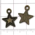 Bronzen ster hanger legering DIY sieraden maken accessoire knutselcomponenten. - Pentagram / 1 stuk (12x16mm)