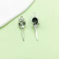 Vintage antique silver alloy bird skull pendant DIY jewelry accessory for Halloween crafts. - Double Bird Head Skull / 1 Piece (12x40mm)
