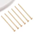 18k gold plated flat head pins for diy jewelry making bracelets necklaces set of 6pcs - T-Pin Flat Head (T3130) / 1 Piece (0.6x20mm) / Gold