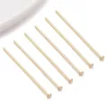 18K gold plated flat head pins T pins DIY jewelry making findings for bracelet necklace - T-Pin Flat Head (T3131) / 1 Piece (0.6x26mm) / Gold