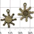 Antiek brons zon metaal bedels hanger voor DIY armband halsketting sieraden maken - Zon / 1 Stuk (16x19mm)