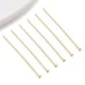 Gold plated flat head pins jewelry making DIY accessories components 6pcs set craft supply - T-Pin Flat Head (T3133)