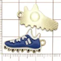 Pendentifs en métal basket bleu blanc alliage chaussures de football accessoires bijoux - Sneaker de Sport Bleue(19640)