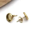 Roestvrij staal goud lege rand oorknopjes dienblad DIY sieraden accessoires set - 10mm Maat / Goud