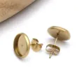 Roestvrij staal verguld lege bezel oorknopjes tray DIY sieraden onderdelen accessoires - 12mm Maat / Goud