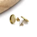 Gouden roestvrijstalen lege ronde beugel oorknopjes voor DIY sieraden maken accessoires - 14mm Verpakking / Goud