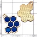Pendentif en alliage nid d'abeille email bleu accessoire bijoux DIY pour collier bracelet - Rayon de Miel Bleu(23871)