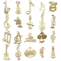 Gold music charms alloy pendants for DIY bracelets necklaces jewelry making accessories - Mixed Music Series / 20 Pieces/Pack / Gold