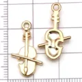 KC Gold Alloy Violin Charm Pendant DIY Necklace Bracelet Jewelry Making Accessories Craft Supply - Violin / 1 Piece/Pack (14x23mm) / Gold