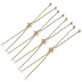 Stainless steel slider chain DIY jewelry components with adjustable silicone bead - Stainless Steel Silicone Bead Adjustable Chain (T3097) / 1 Piece (8x115x8mm) / Vacuum Gold Plated