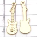 KC gold guitar alloy pendant DIY music jewelry accessory charm bracelet necklace components - Guitar / 1 Piece (12x31mm) / Gold