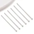 Silver tone metal flat head pins jewelry findings accessories for DIY craft items. - T-Pin Flat Head (T3138)
