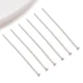 Silver tone flat head pins for DIY jewelry making, ideal for handmade bracelets and necklaces. - T-Pin Flat Head (T3139)