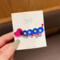Cute cartoon dog hair clip detailed view, sweet style duckbill clip for side and bangs styling. - Blue Goodnight Puppy Hair Clips (1pc)