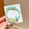 Zoete snoepkleur haarband met schattige vis hanger en kraal, elastische haarelastiek voor dagelijks. - Groen