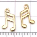Gold Music Note Charm DIY Pendant KC Gold Alloy Jewelry Making Accessories for Necklace - Music Note / 1 Piece (9x20mm) / Gold