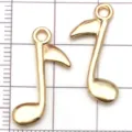 KC Gold Alloy Music Note Pendants DIY Jewelry Charms 2pcs Set for Necklaces and Bracelets - Music Note / 1 Piece (8x24mm) / Gold