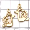 KC Gold Music Note Charms Alloy Pendants for DIY Jewelry Making Bracelet Necklace - Music Note / 1 Piece/Pack (17x21mm) / Gold