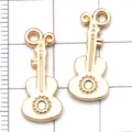 KC Gold Alloy Guitar Charms DIY Jewelry Pendants Necklaces Bracelets Accessories - Guitar / 1 Piece (9x21mm) / Gold