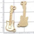 KC Gold Electric Guitar Metal Pendants DIY Jewelry Charms Necklace Bracelet Accessories - Guitar / 1 Piece (26x11mm) / Gold