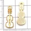 Gold violin alloy charm pendant for diy necklace bracelet jewelry making accessories - Guitar / 1 Piece/Pack (8x20mm) / Gold