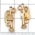 KC Gold Trumpet Music Instrument Charm Pendant DIY Bracelet Necklace Jewelry Accessories - Horn / 1 Piece (17x7mm) / Gold
