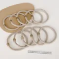 Duurzame elastische haarbanden met metalen ringen, zachte gevlochten paardenstaarthouders dagelijks. - Beige