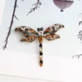 Vintage crystal dragonfly brooch pin for women, elegant rhinestone insect suit accessories - Dragonfly
