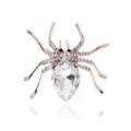 Exquisite rose gold spider brooch with crystal rhinestones for fashion women party jewelry - Gold + White