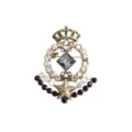 Vintage crystal crown brooch pin for women elegant baroque rhinestone sweater jewelry item - Gold